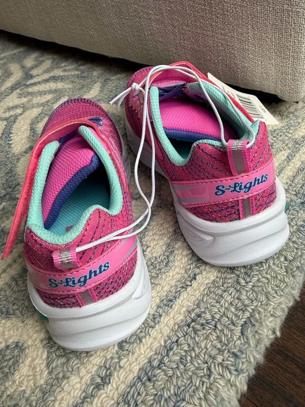 Skechers S Lights Kids Pink Glitter Light-Up Sneakers